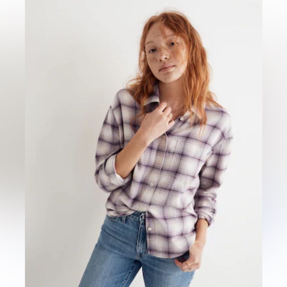 Madewell Flannel Kempton Button-Up Shirt‎ in Linbrook Plaid Sz Small